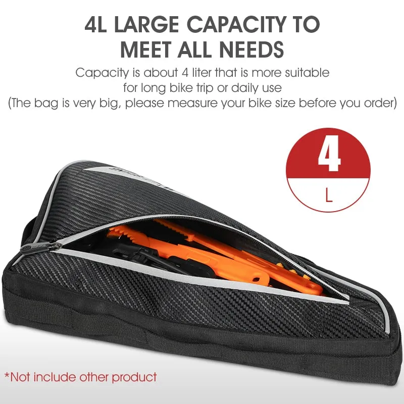 4L Large Capacity Bicycle Bag Rainproof Triangle Frame Bag MTB Road Bike Repair Tools Pannier Cycling Accessories