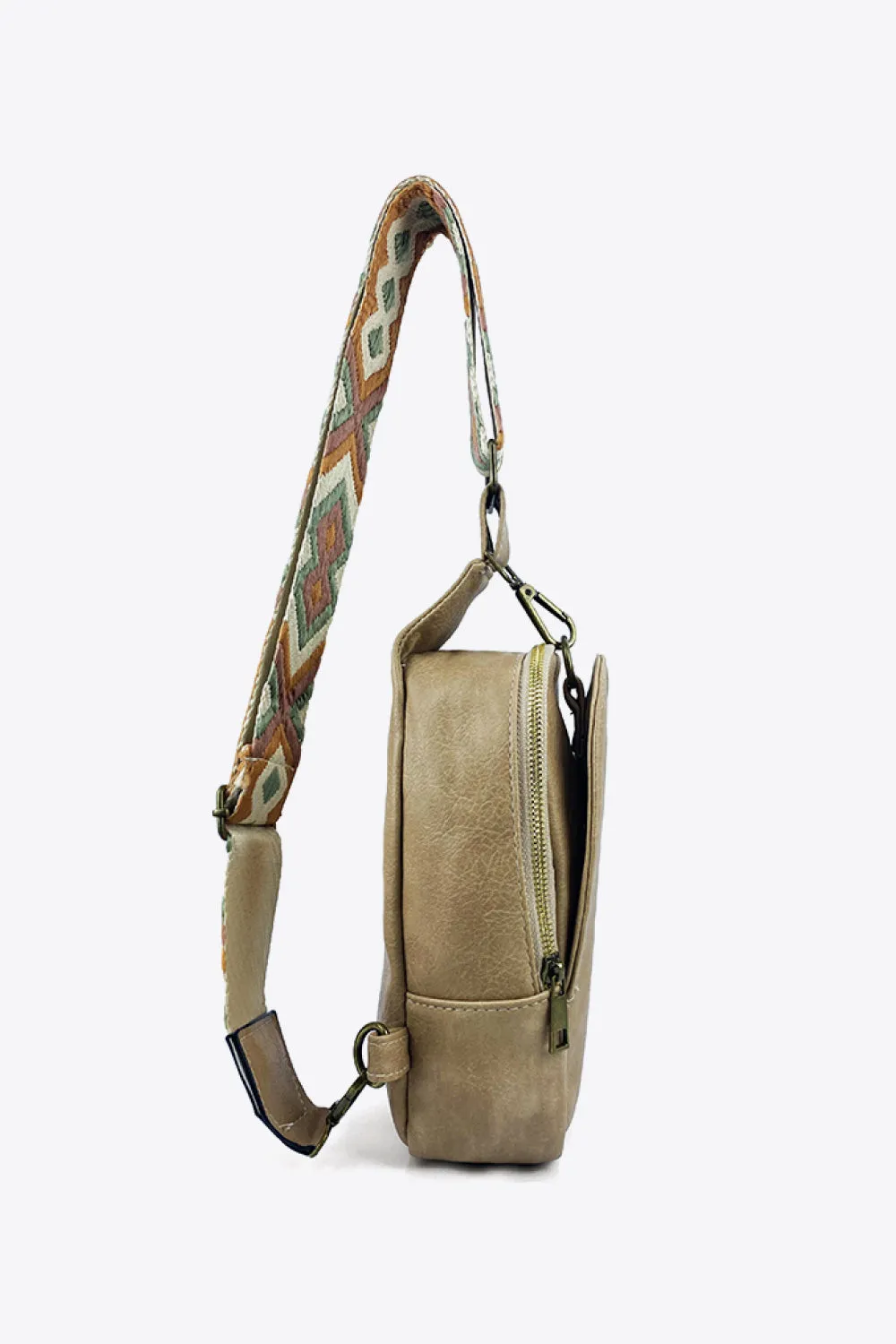 Adjustable Strap PU Leather Sling Bag