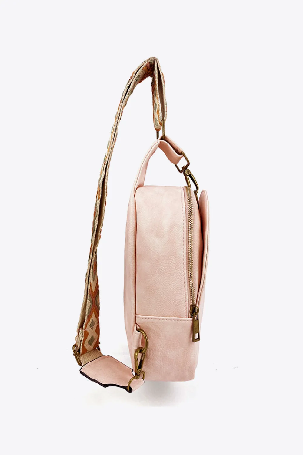 Adjustable Strap PU Leather Sling Bag