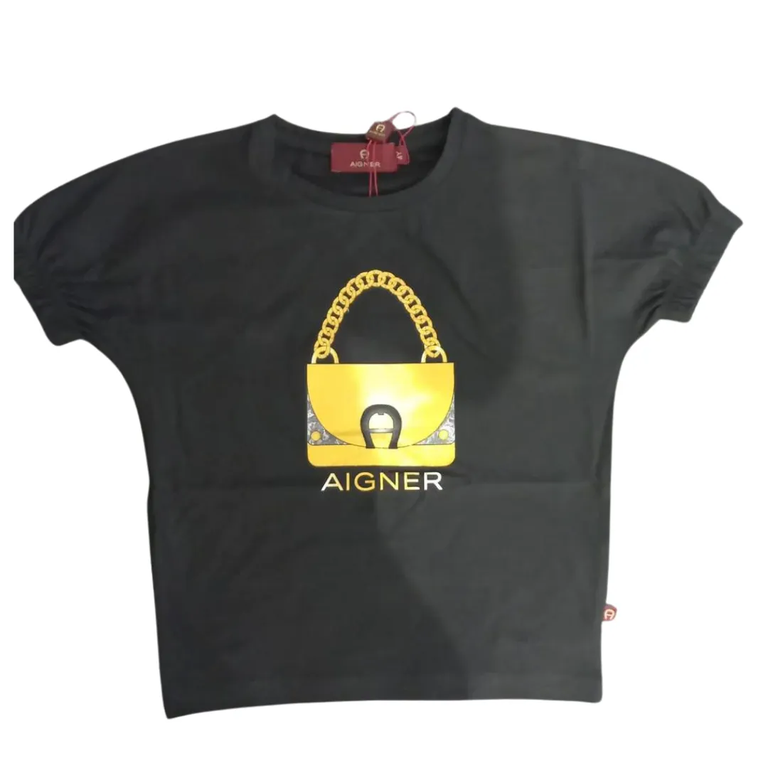 Aigner T-Shirt Bag Logo Black