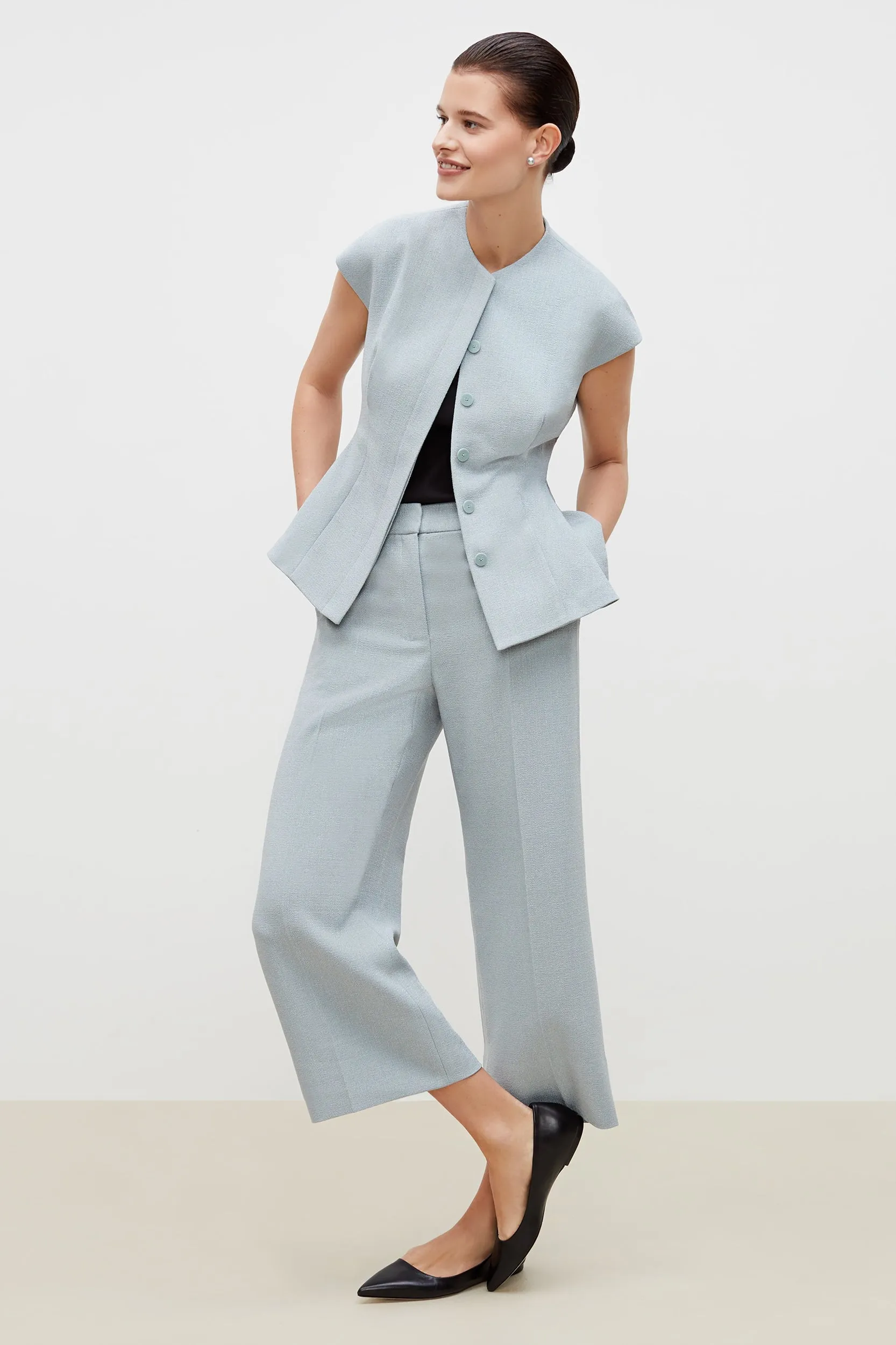 Anderson Pant - Textured Suiting :: Powder Blue