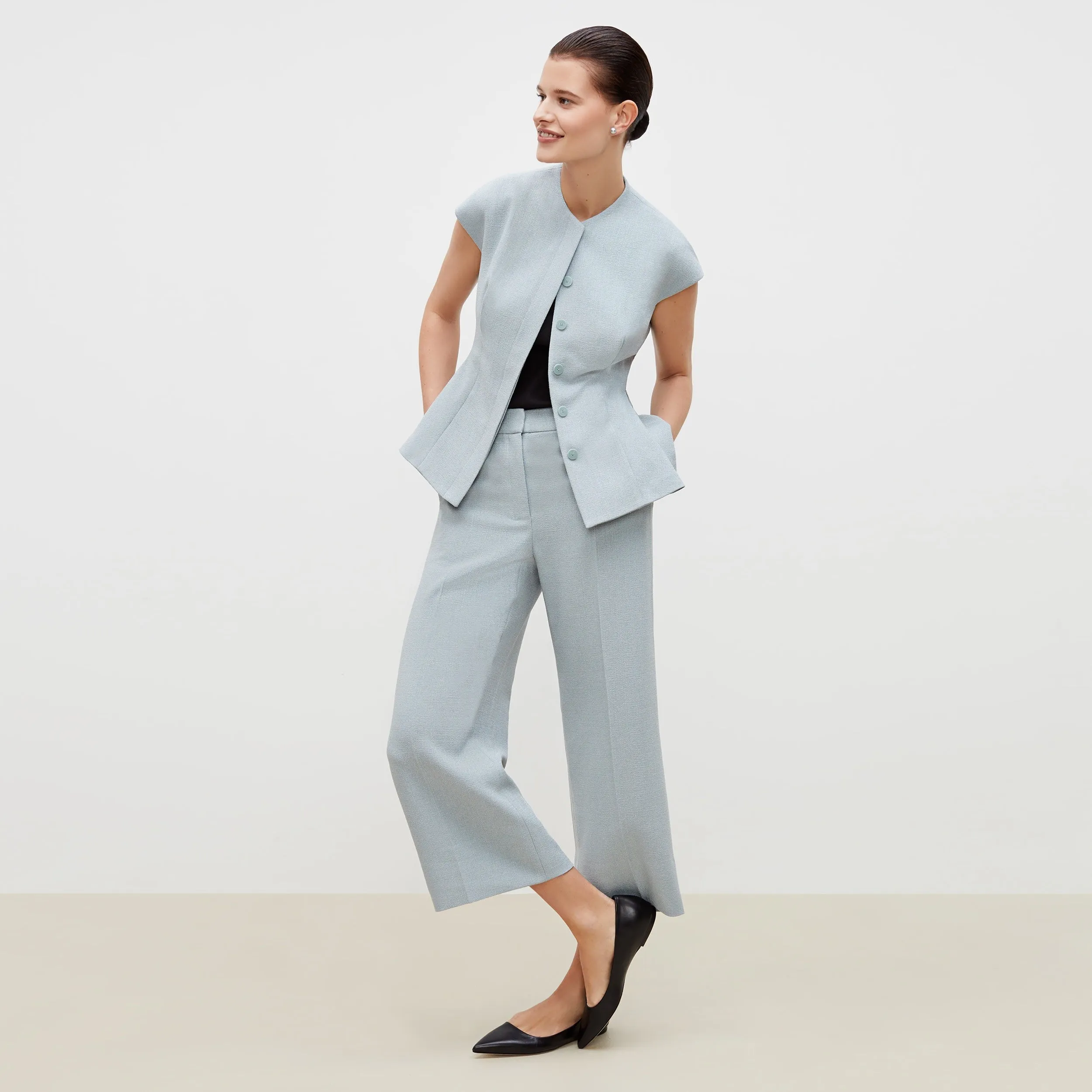 Anderson Pant - Textured Suiting :: Powder Blue