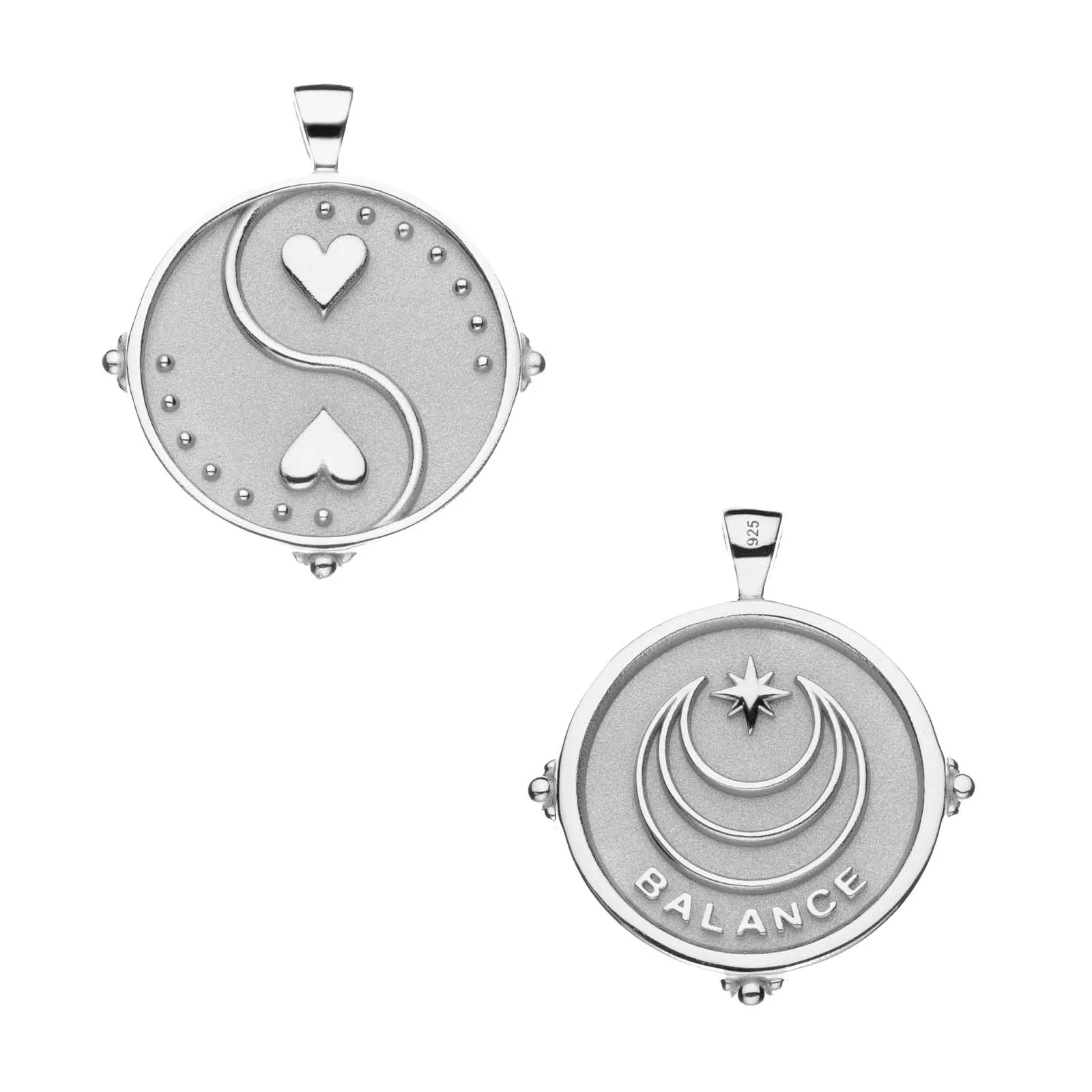 BALANCE JW Small Pendant Coin in Silver