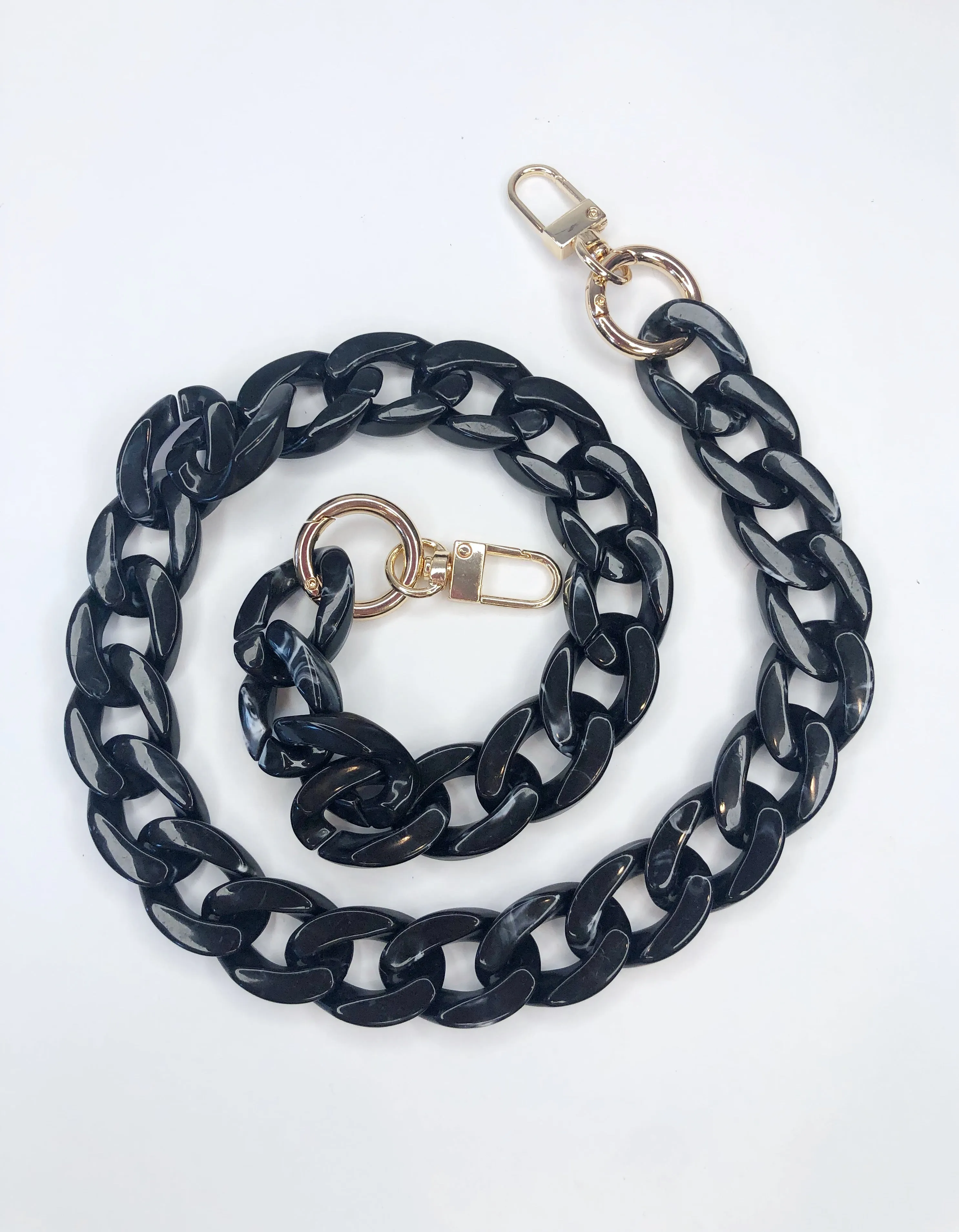 Black Curb Chain Bag Strap