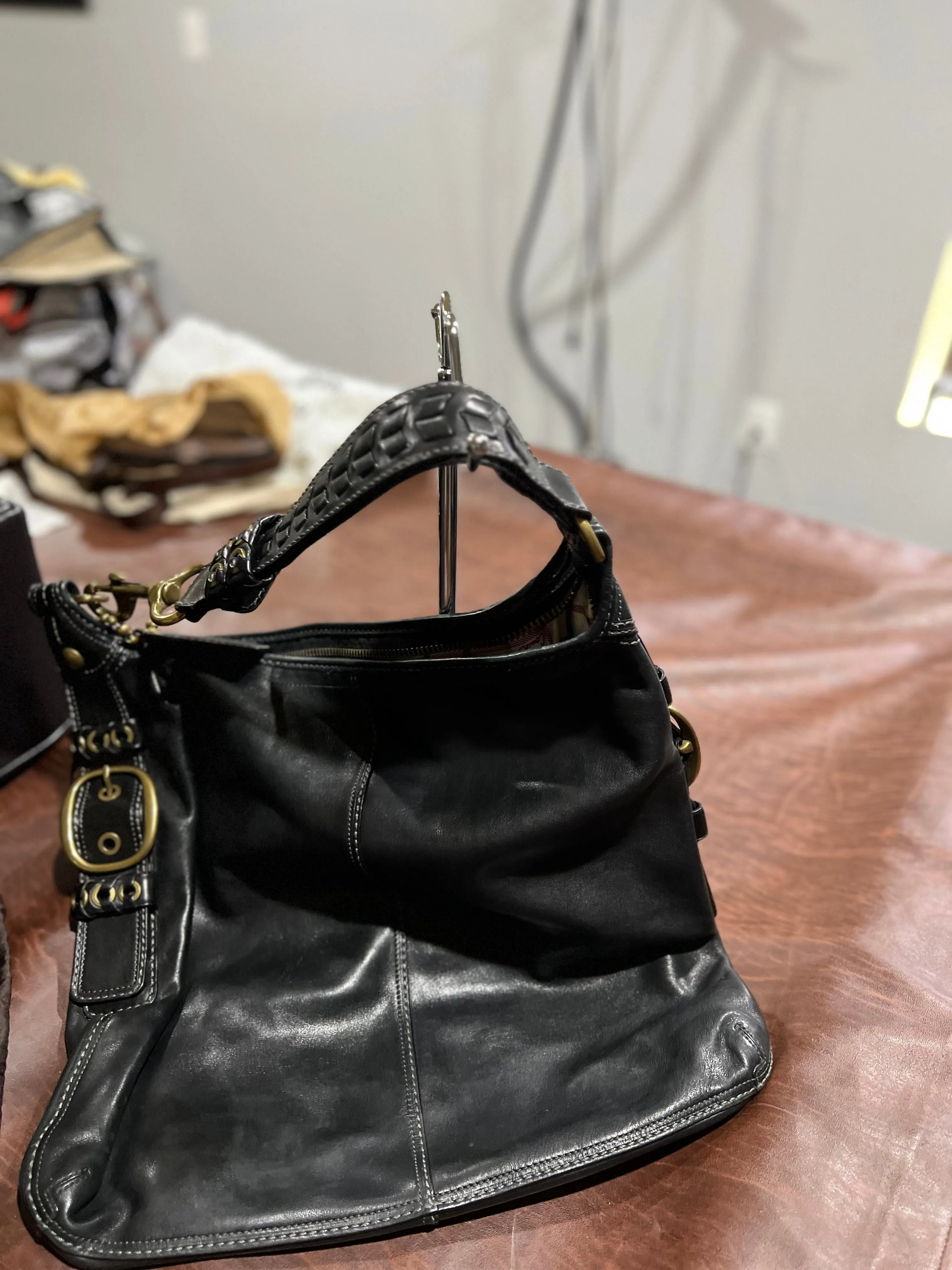 Black Leather Coach Bag