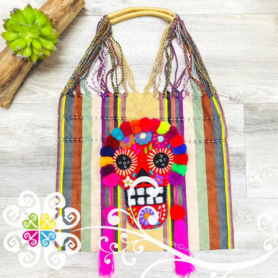 Calaverita Tote Bag - Skull Hand Embroider Bag