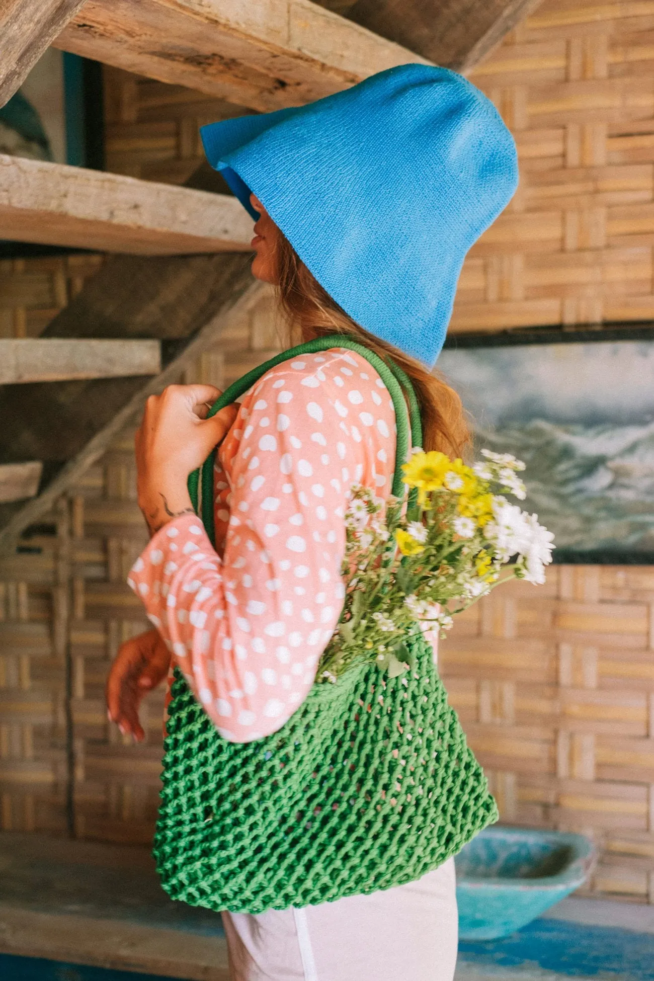 Cassandra Macrame Bag, in Green