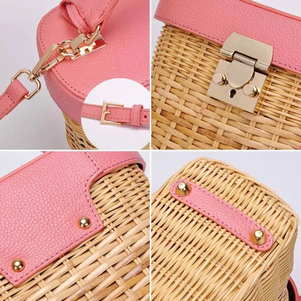 Crossbody Rattan Box