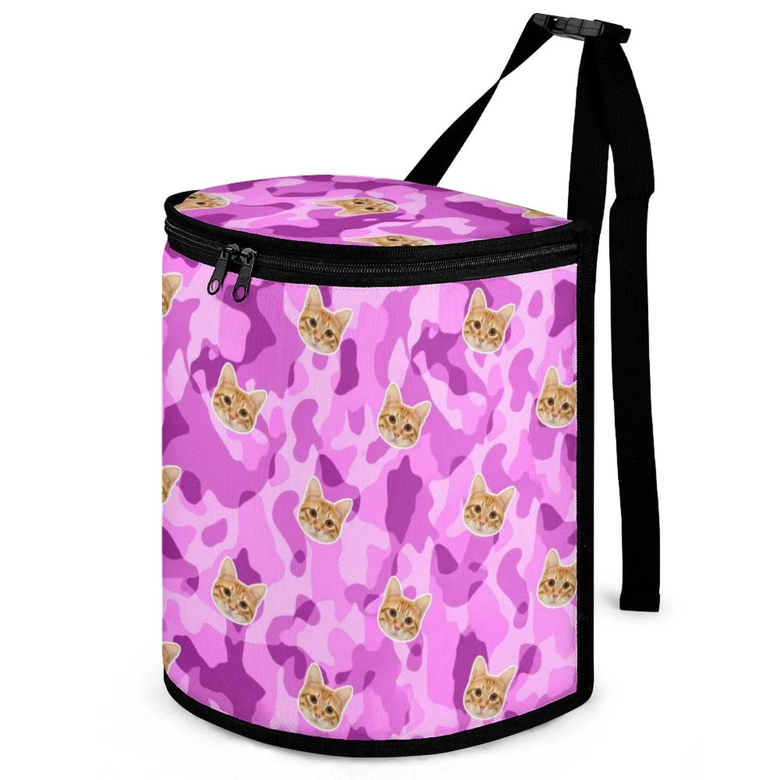 Custom Pet Cat Face Pink Pattern Car Garbage Bag Personalized Car Storage Bag