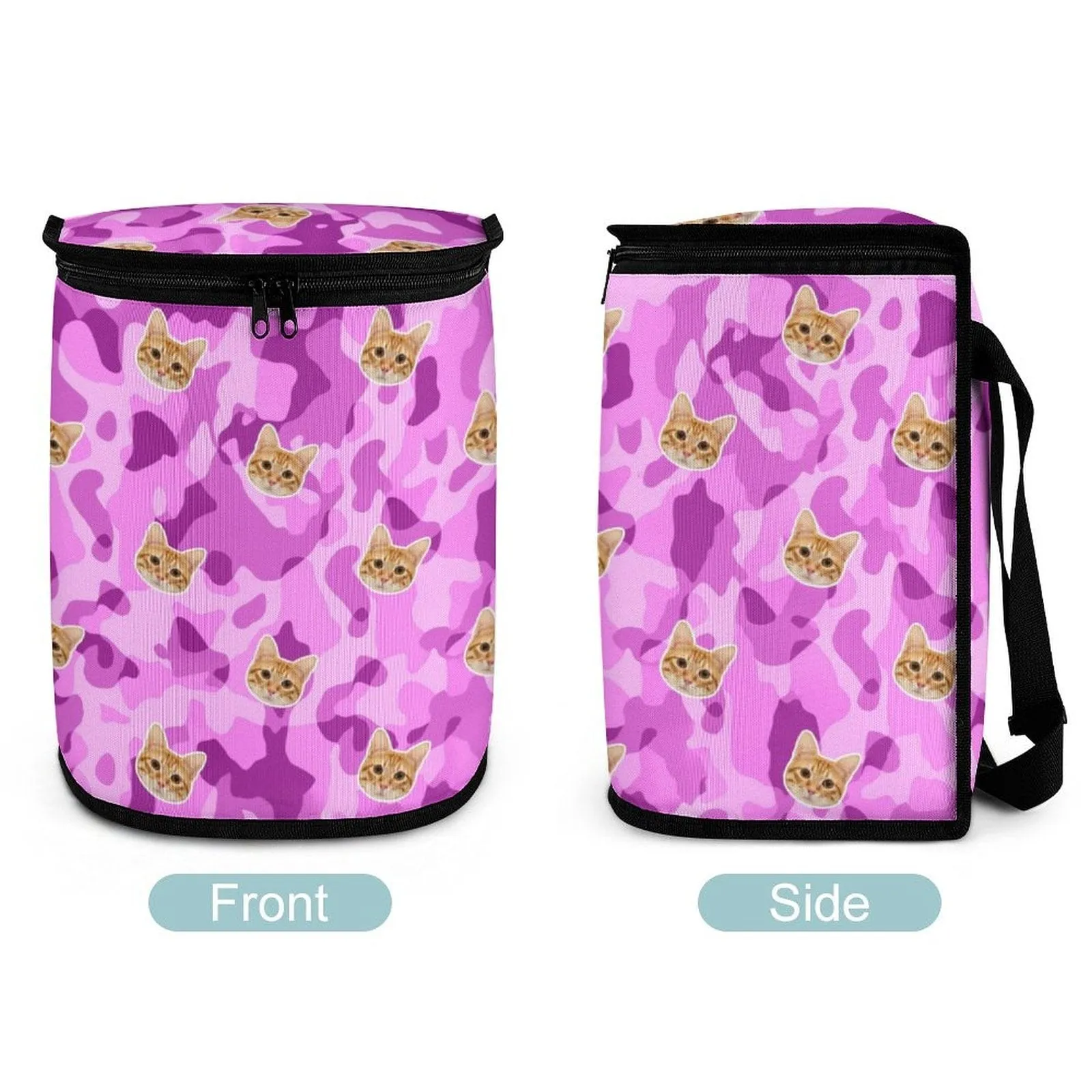 Custom Pet Cat Face Pink Pattern Car Garbage Bag Personalized Car Storage Bag