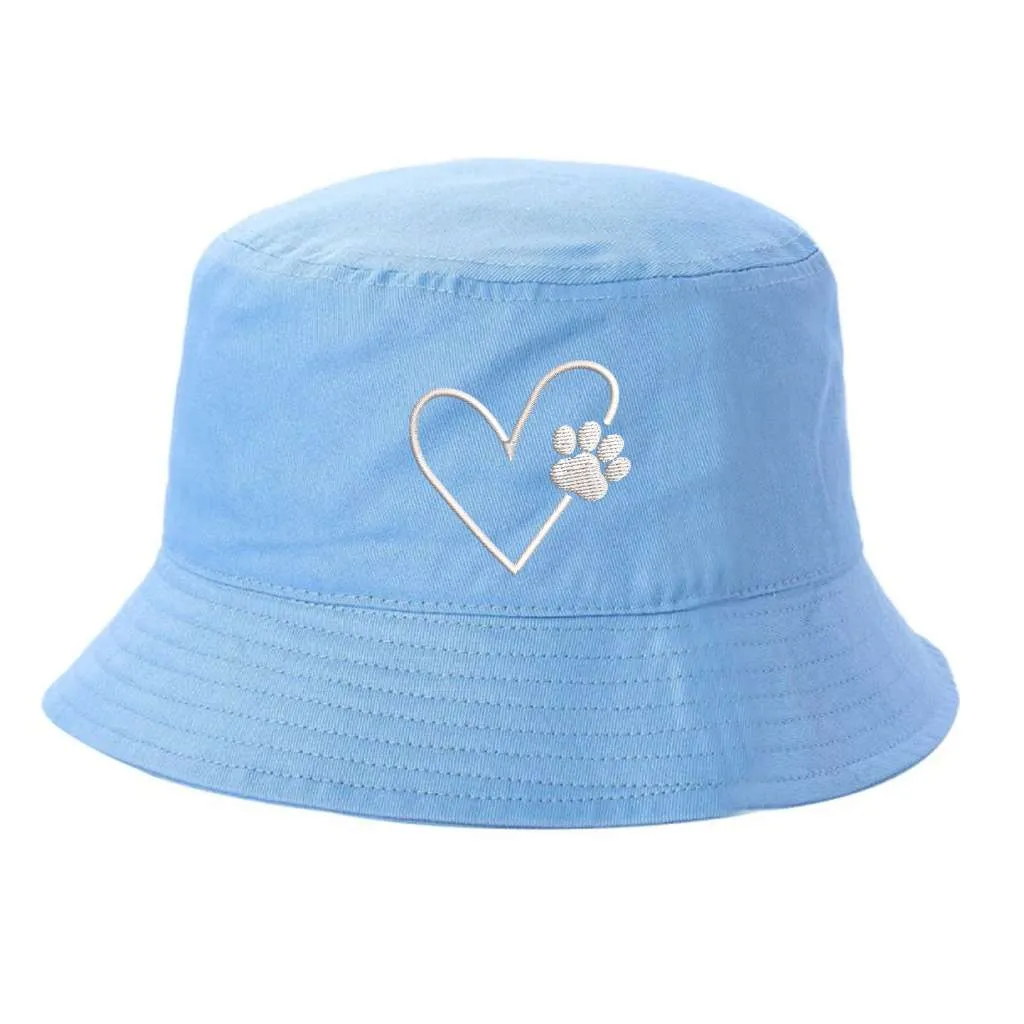 Dog Paw Heart Bucket Hat