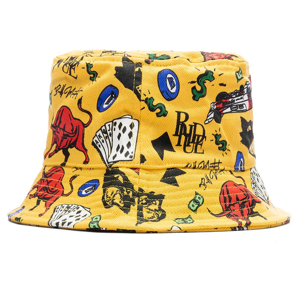 Doodle Bucket Hat - Yellow