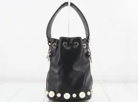 FENDI Vitello Liberty Pearl F is Fendi Mini Mon Tresor Bucket Bag Black