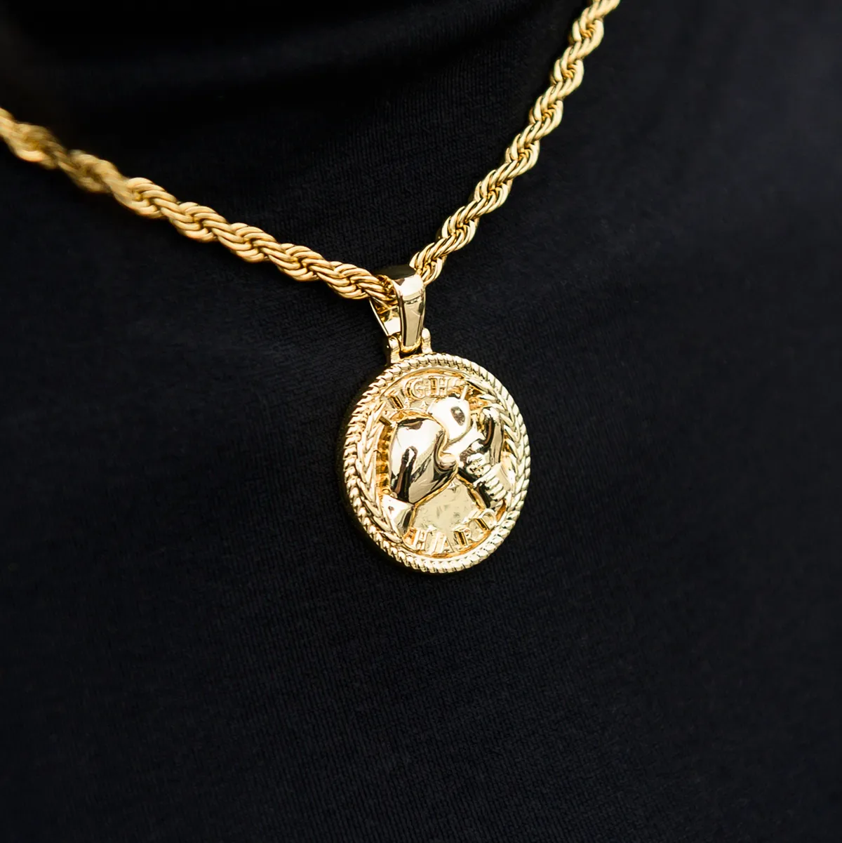 Fight Hard Coin Pendant