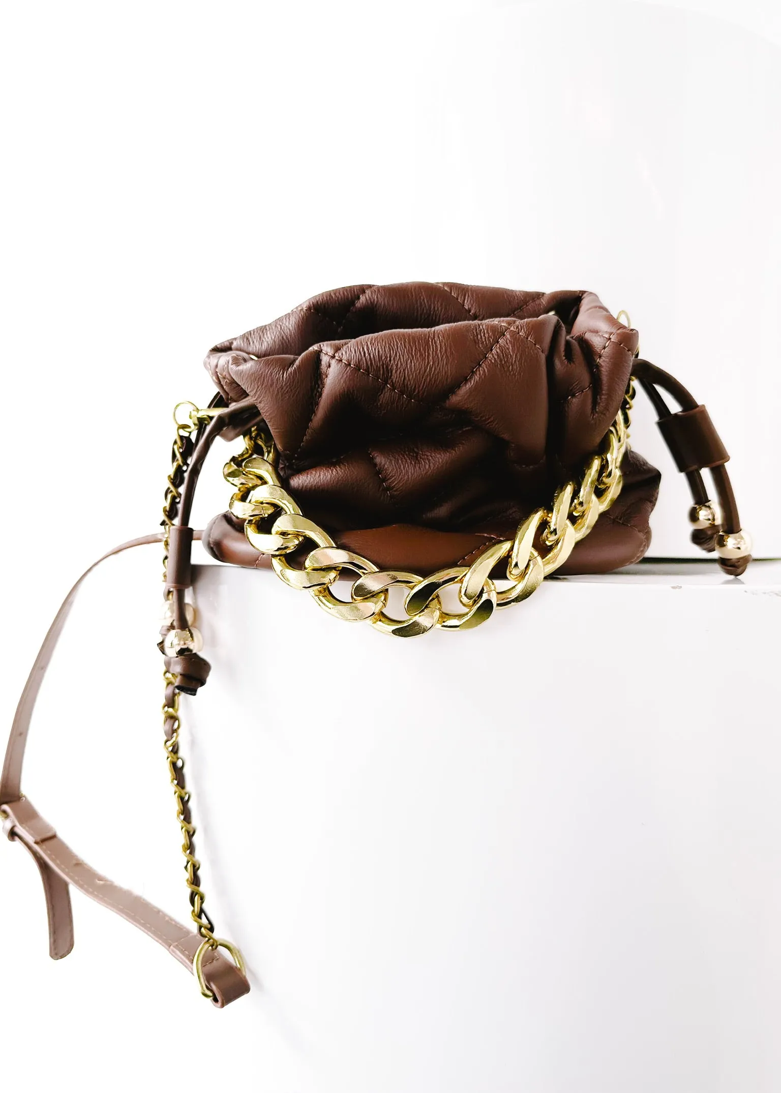 FINAL SALE: FASHION SENSE QUILTED BUCKET BAG