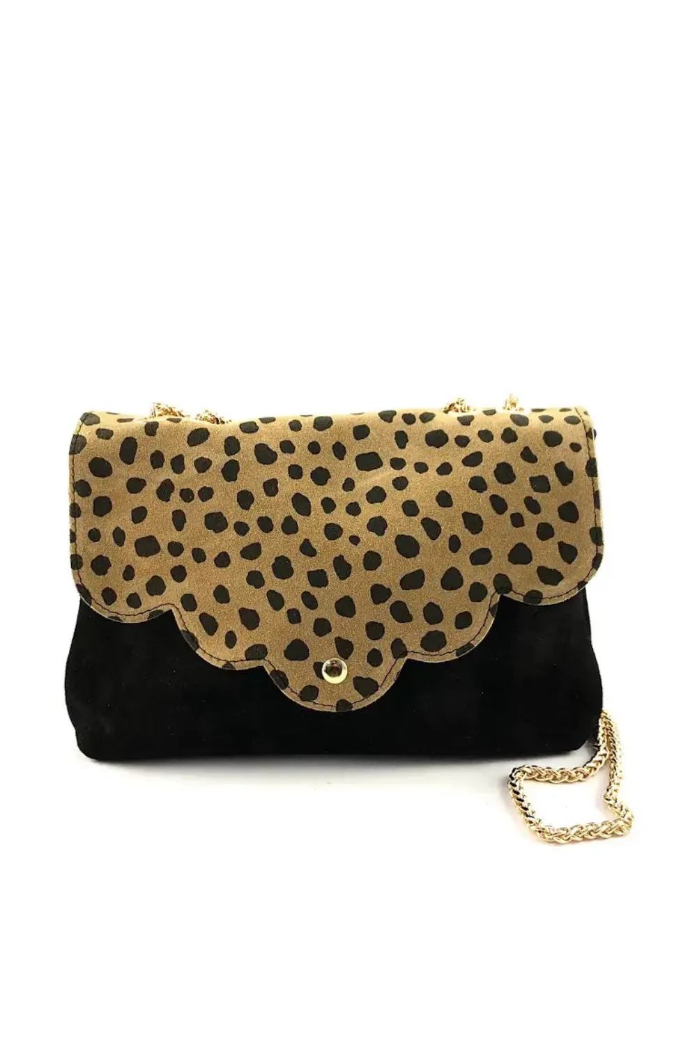 FIORELLA SUEDE CHAIN BAG DALMATA