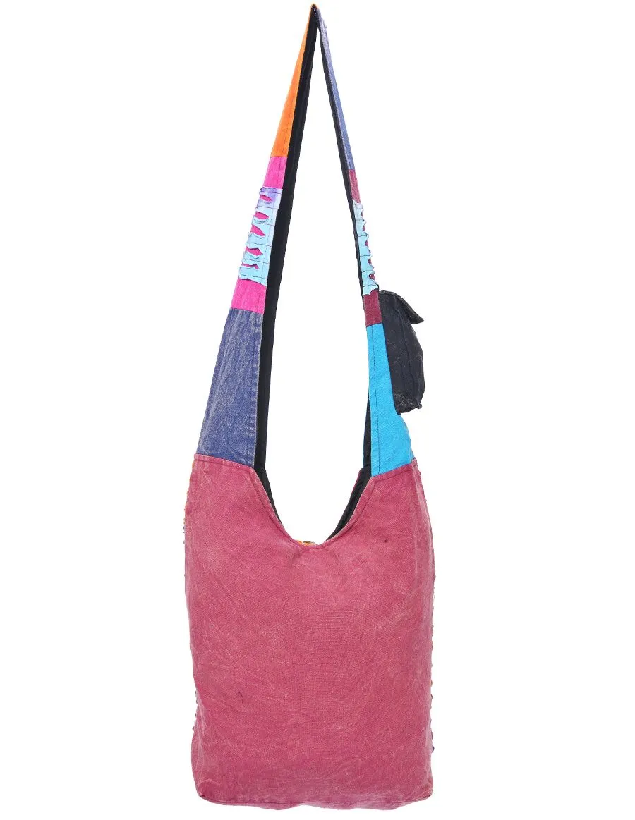 Flower Applique Hobo Bag