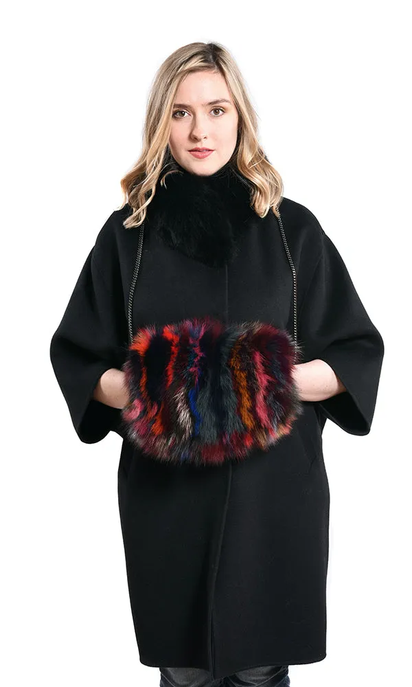 Fox fur bag hand muff