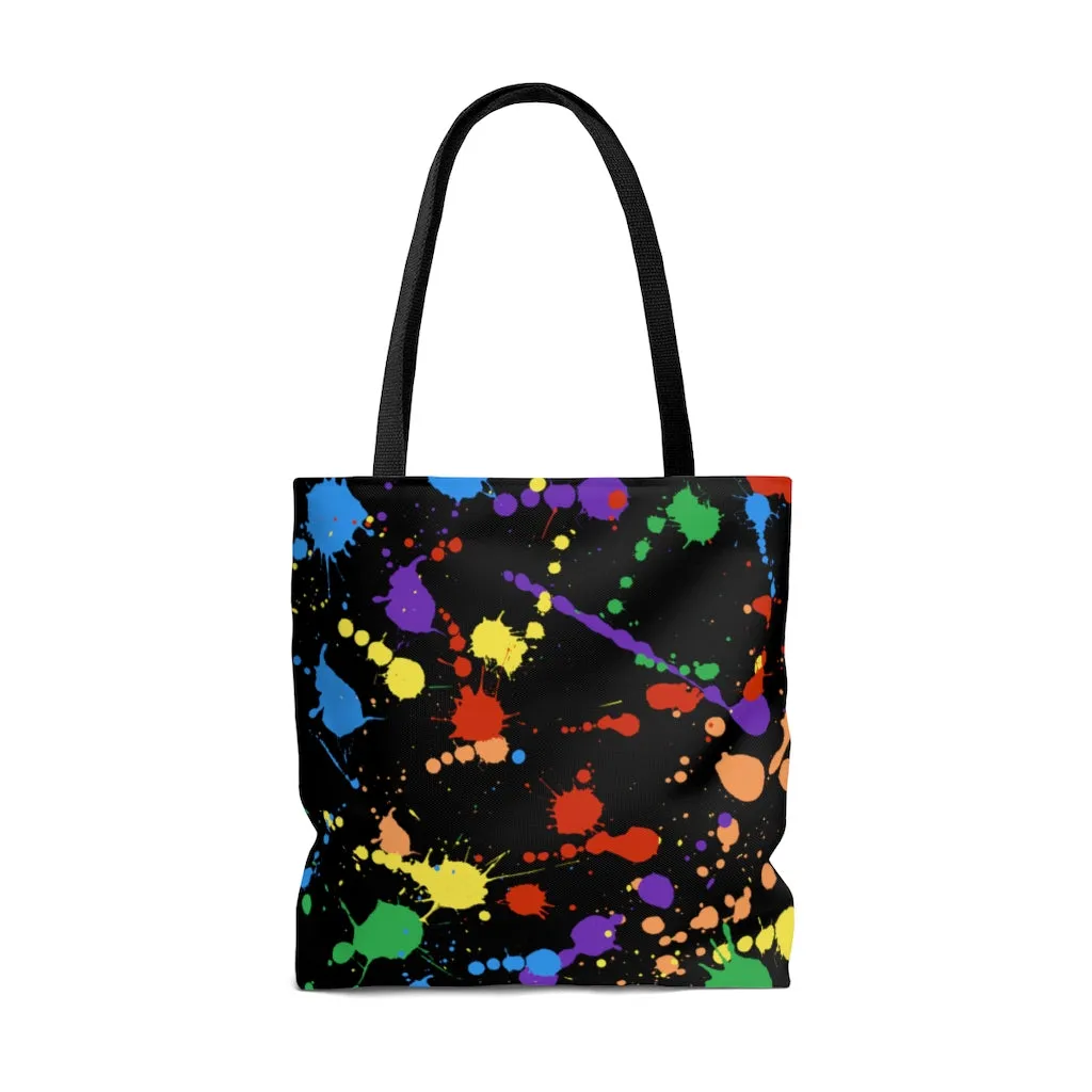 Gay Rainbow Paint Splash Tote Bag