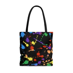 Gay Rainbow Paint Splash Tote Bag