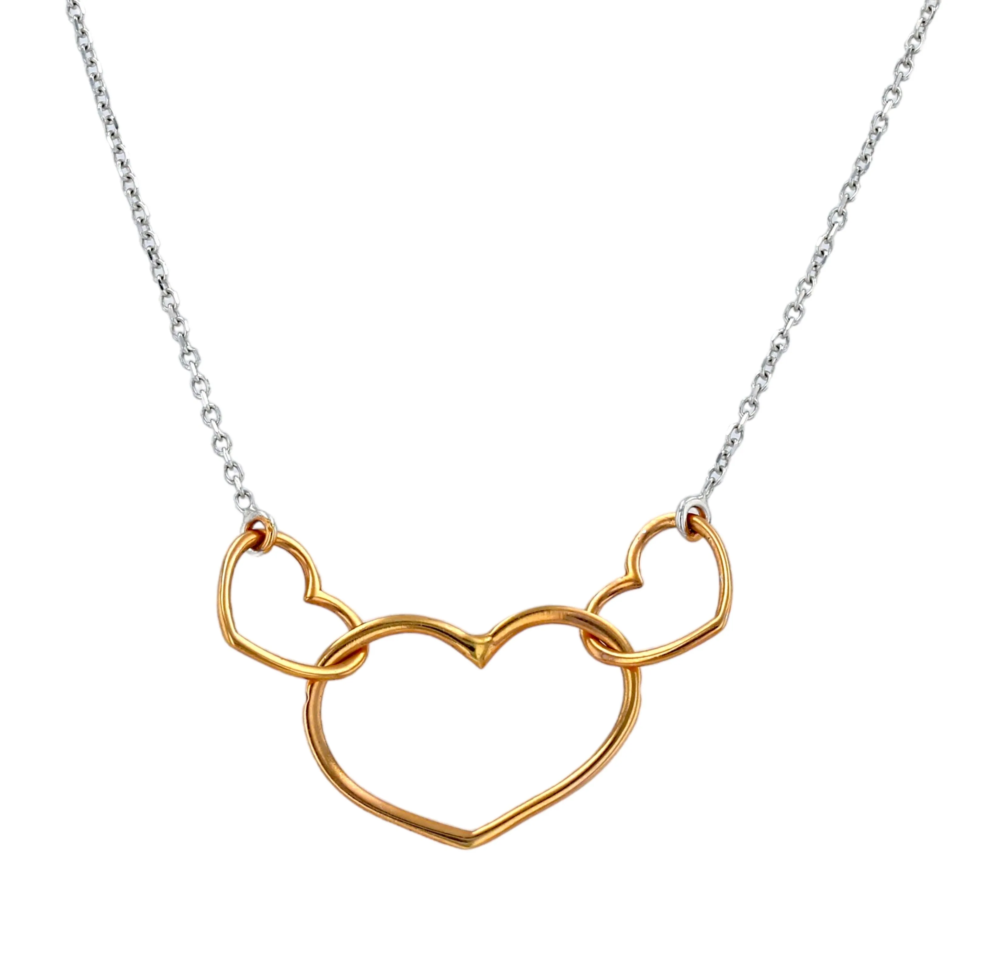 Gold 18k three hard fancy necklace