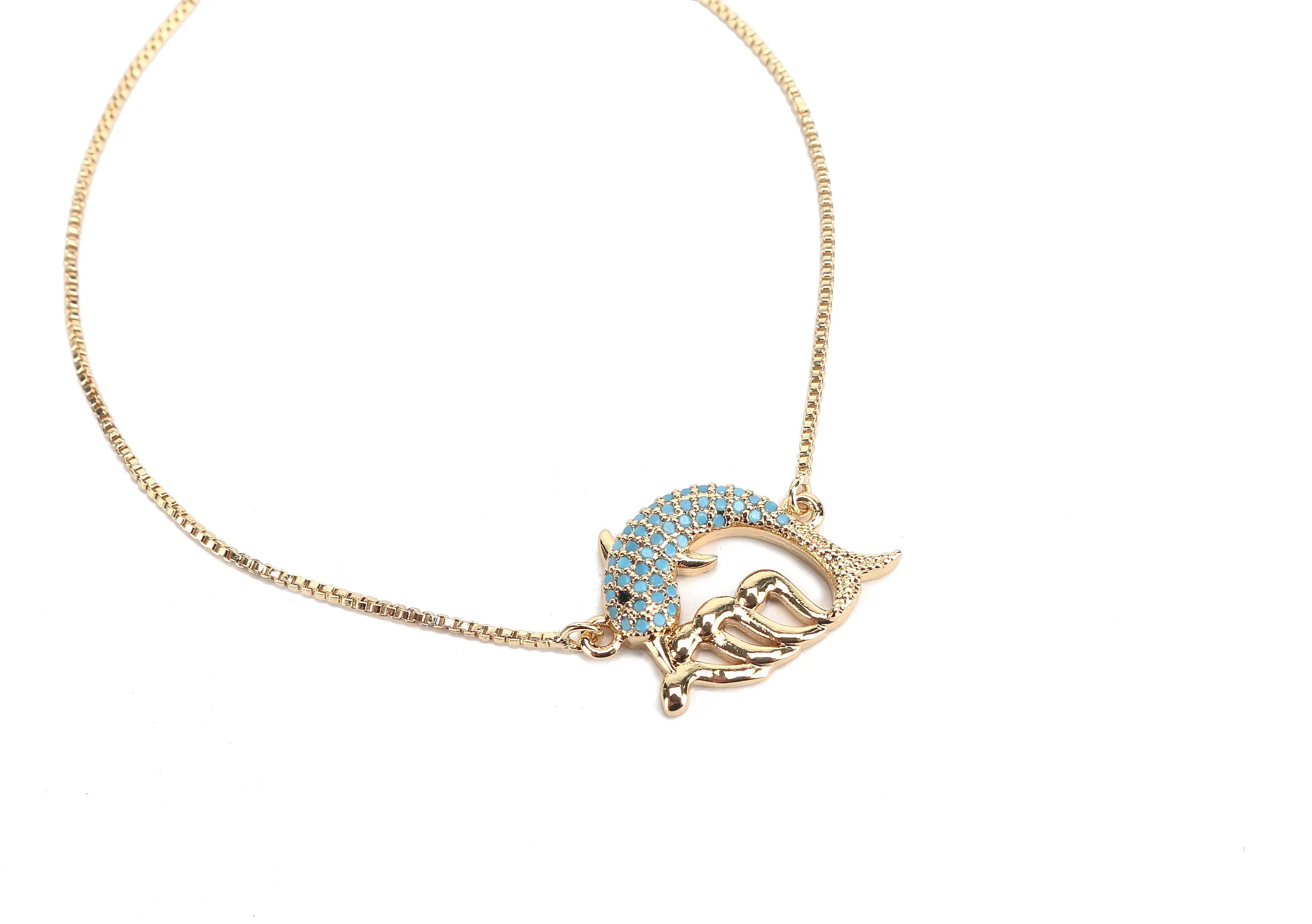 JW Crystal Bracelet Dolphin Wave Gold