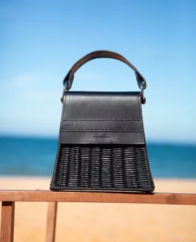 Lian Wicker Wings Bag in Black