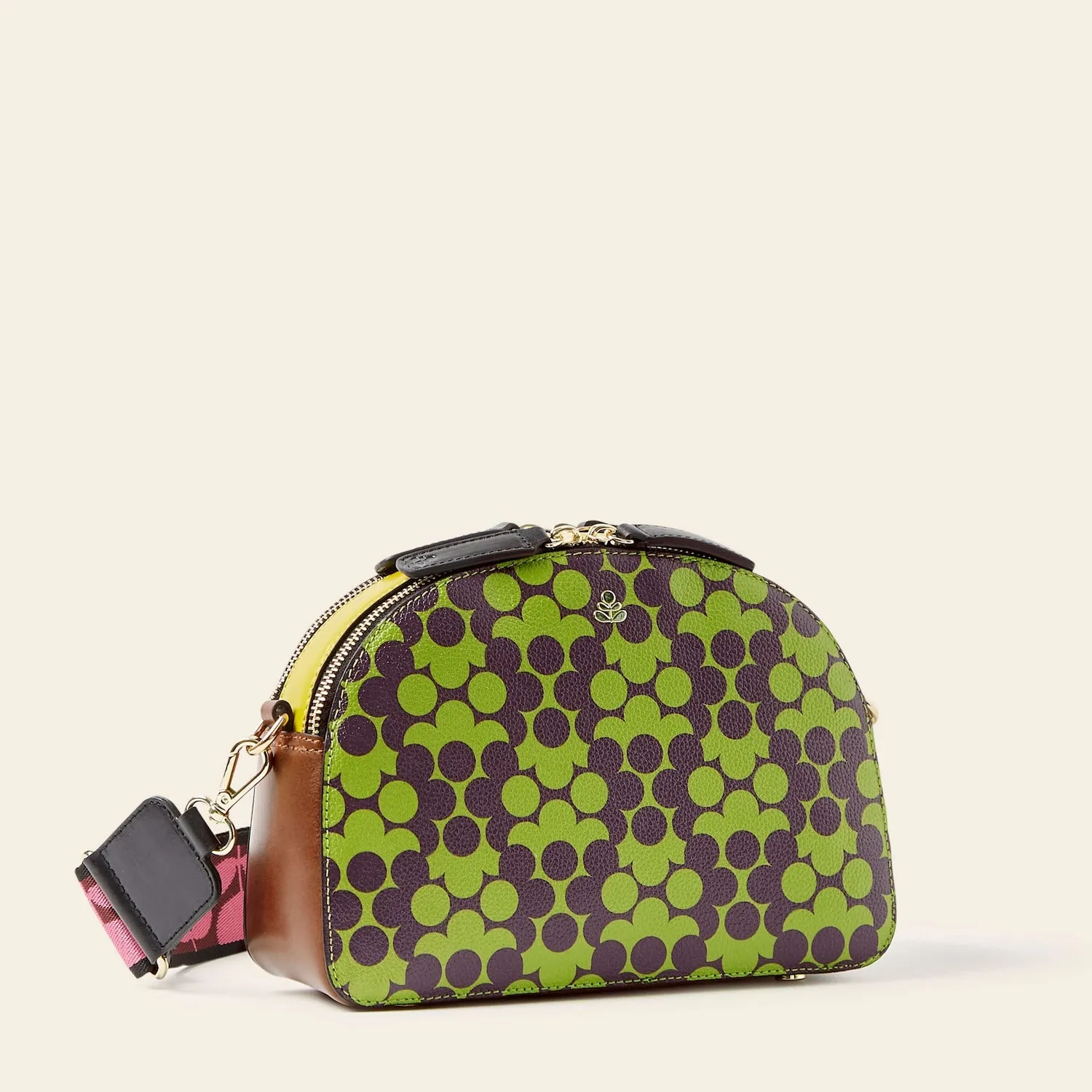 Luna Crossbody - Purple Puzzle Flower