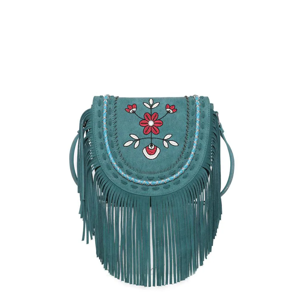 Montana West Embroidered Floral Fringe Crossbody