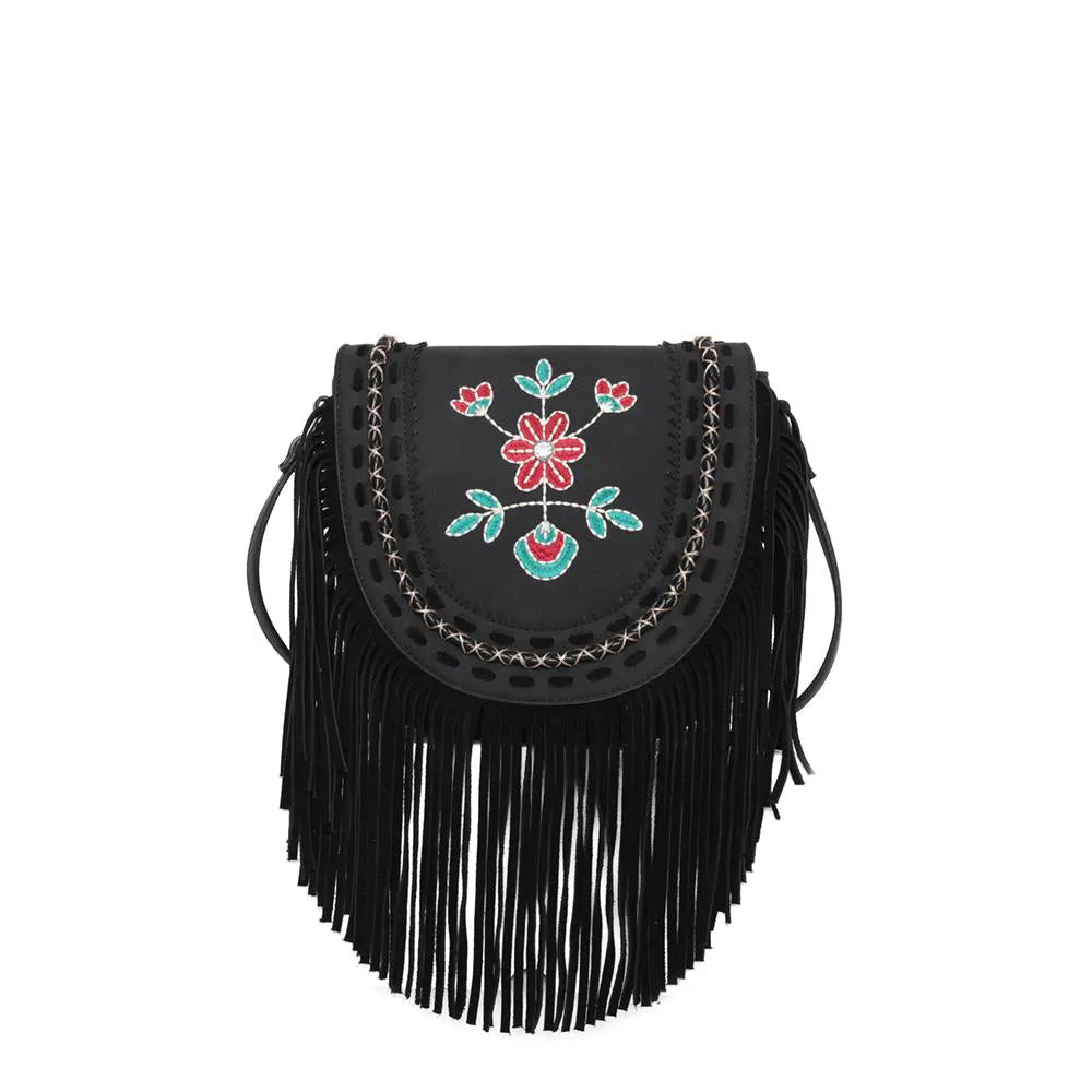 Montana West Embroidered Floral Fringe Crossbody