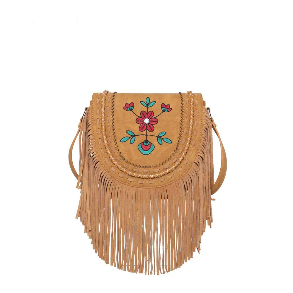 Montana West Embroidered Floral Fringe Crossbody