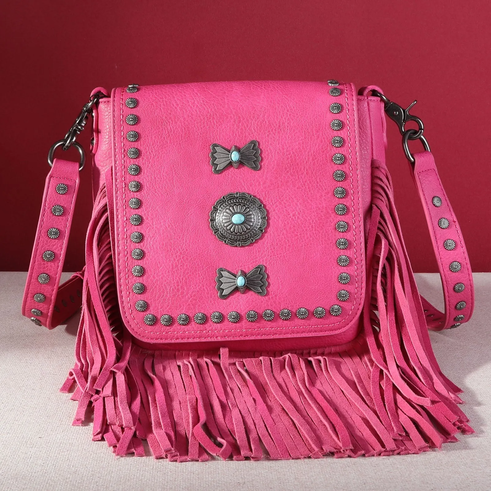 Montana West Fringe Mariposa Concho Collection Crossbody