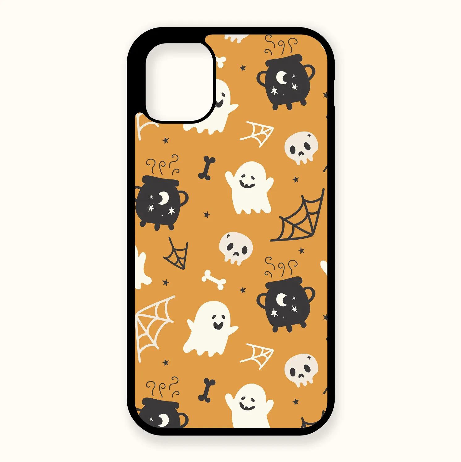 Orange Ghosts and Cauldrons Phone Case