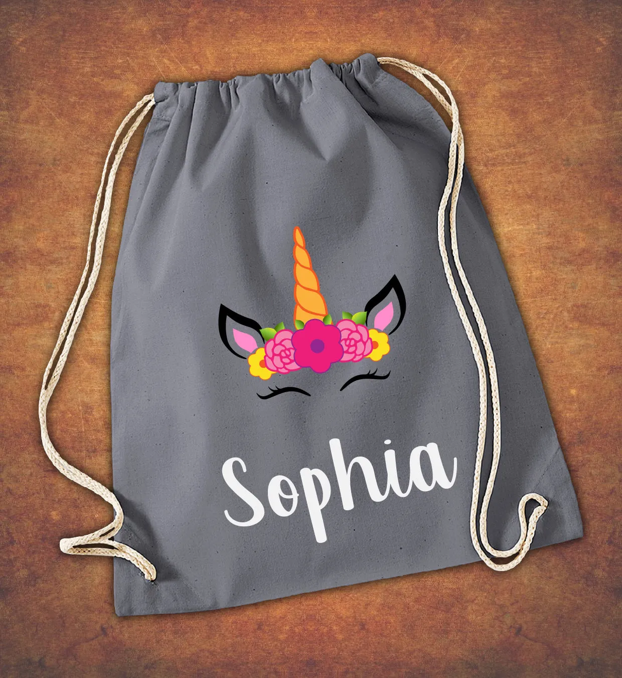 Personalised Any Name Unicorn Girls Back To Drawstring Bag PE GYM School Kids