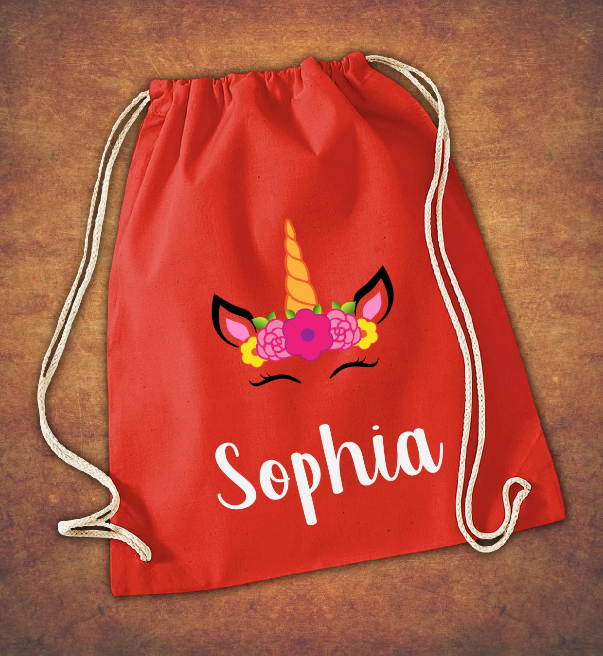 Personalised Any Name Unicorn Girls Back To Drawstring Bag PE GYM School Kids