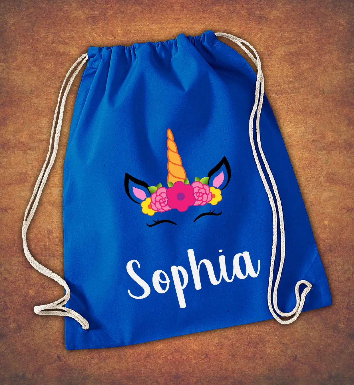 Personalised Any Name Unicorn Girls Back To Drawstring Bag PE GYM School Kids