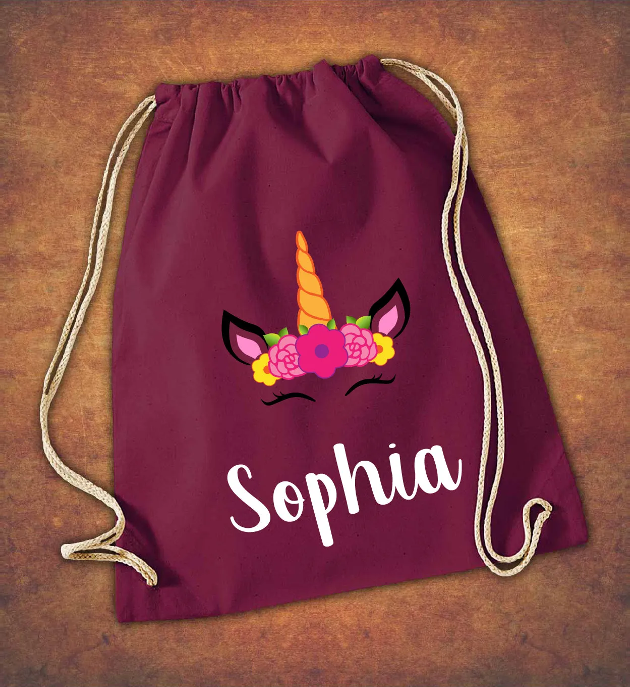 Personalised Any Name Unicorn Girls Back To Drawstring Bag PE GYM School Kids