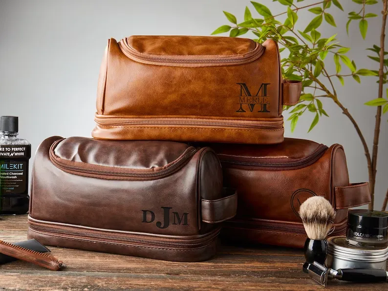 Personalized Toiletry Bag Groomsman Engraved Dopp Kit, Gift for Men/Him