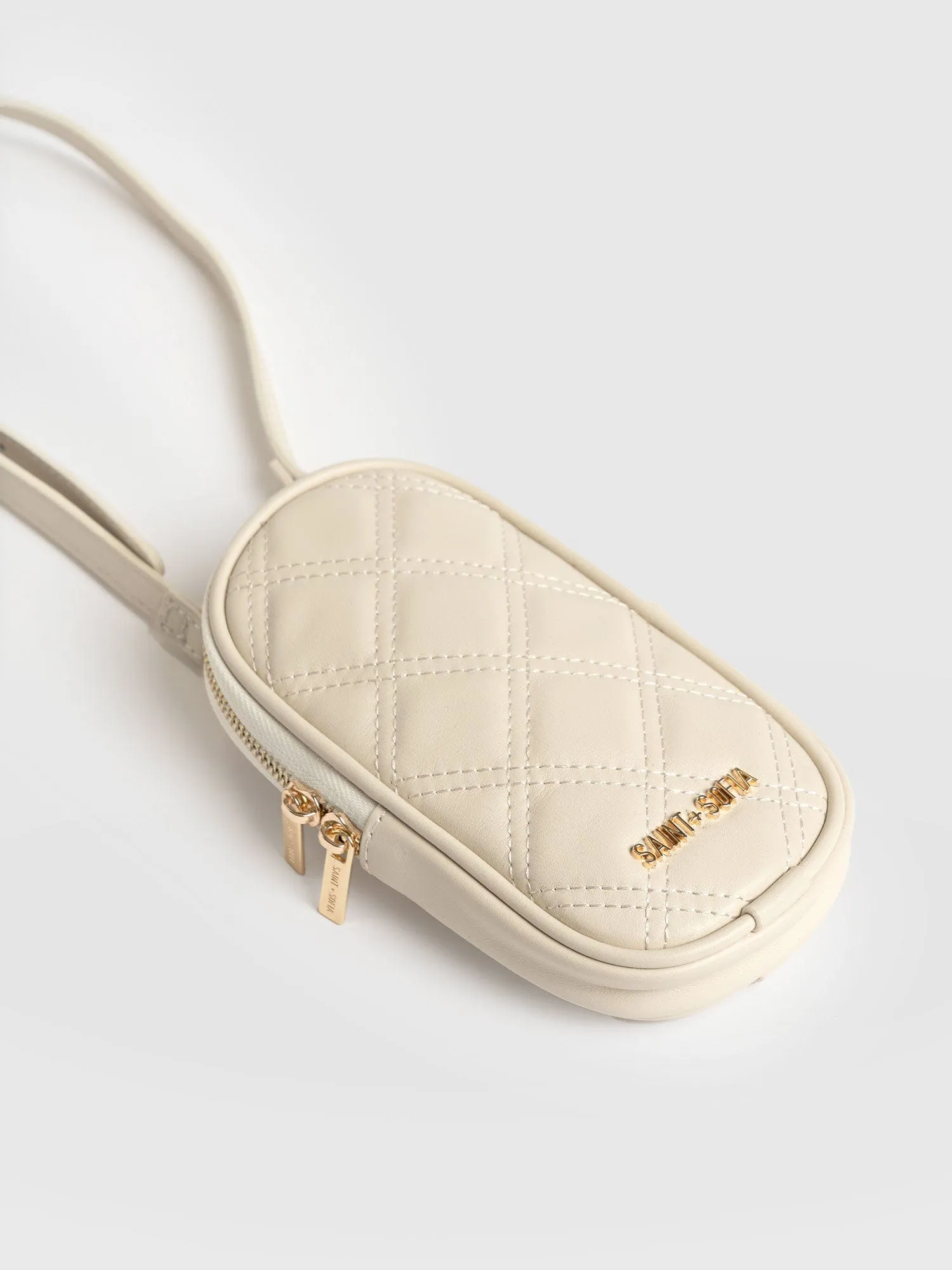 Pilton Quilted Phone Bag - Cream