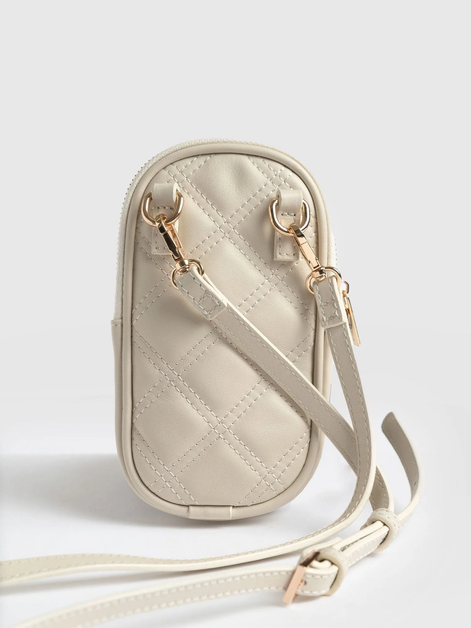 Pilton Quilted Phone Bag - Cream