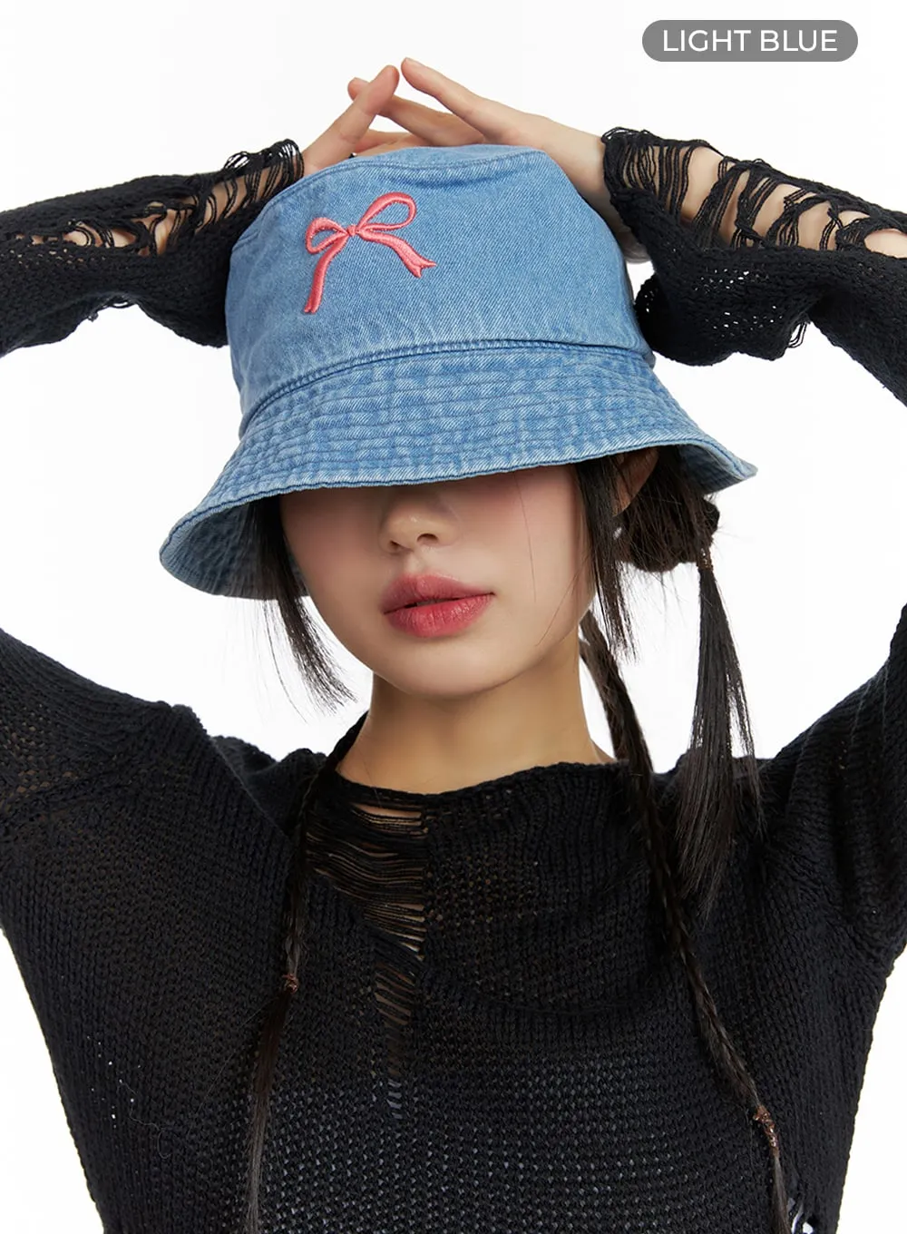 Ribbon Embroidered Bucket Hat IF421