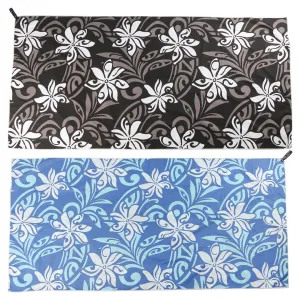 Sand-free Reversible Beach Towel Tiare Infinity Black Tiare Infinity Blue