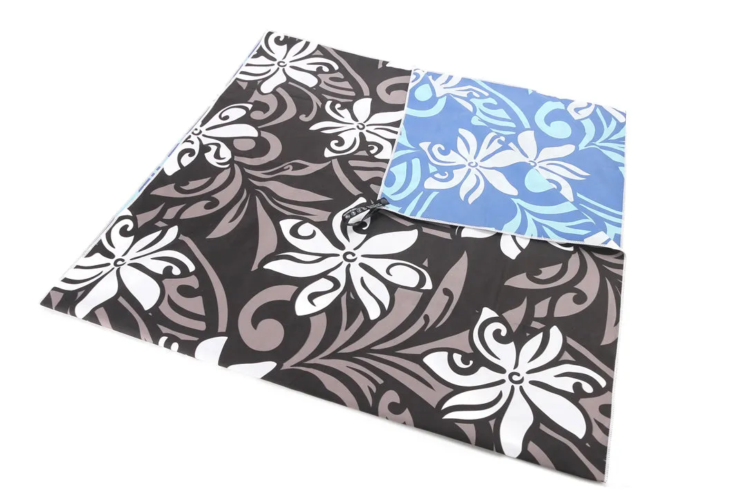 Sand-free Reversible Beach Towel Tiare Infinity Black Tiare Infinity Blue