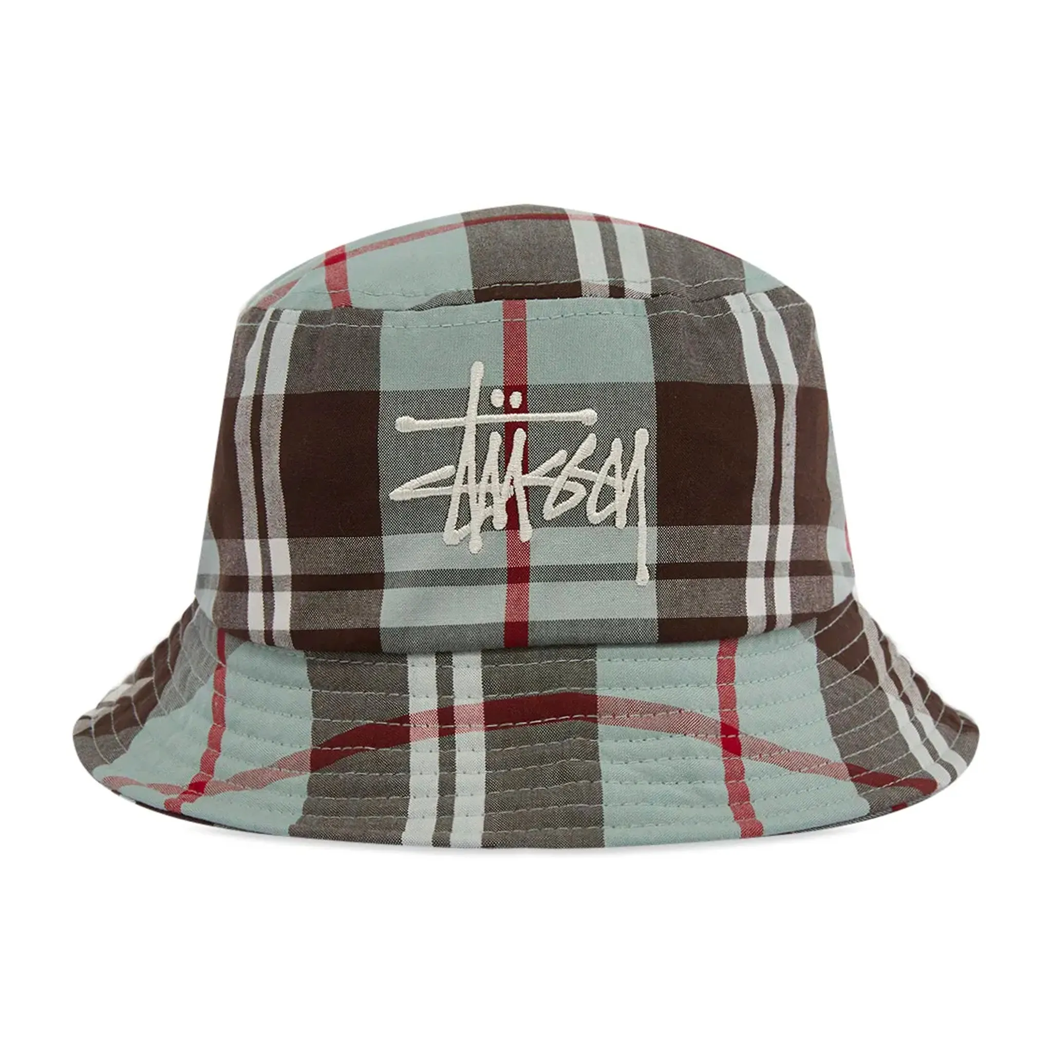 Stussy Big Logo Madras Bucket Hat