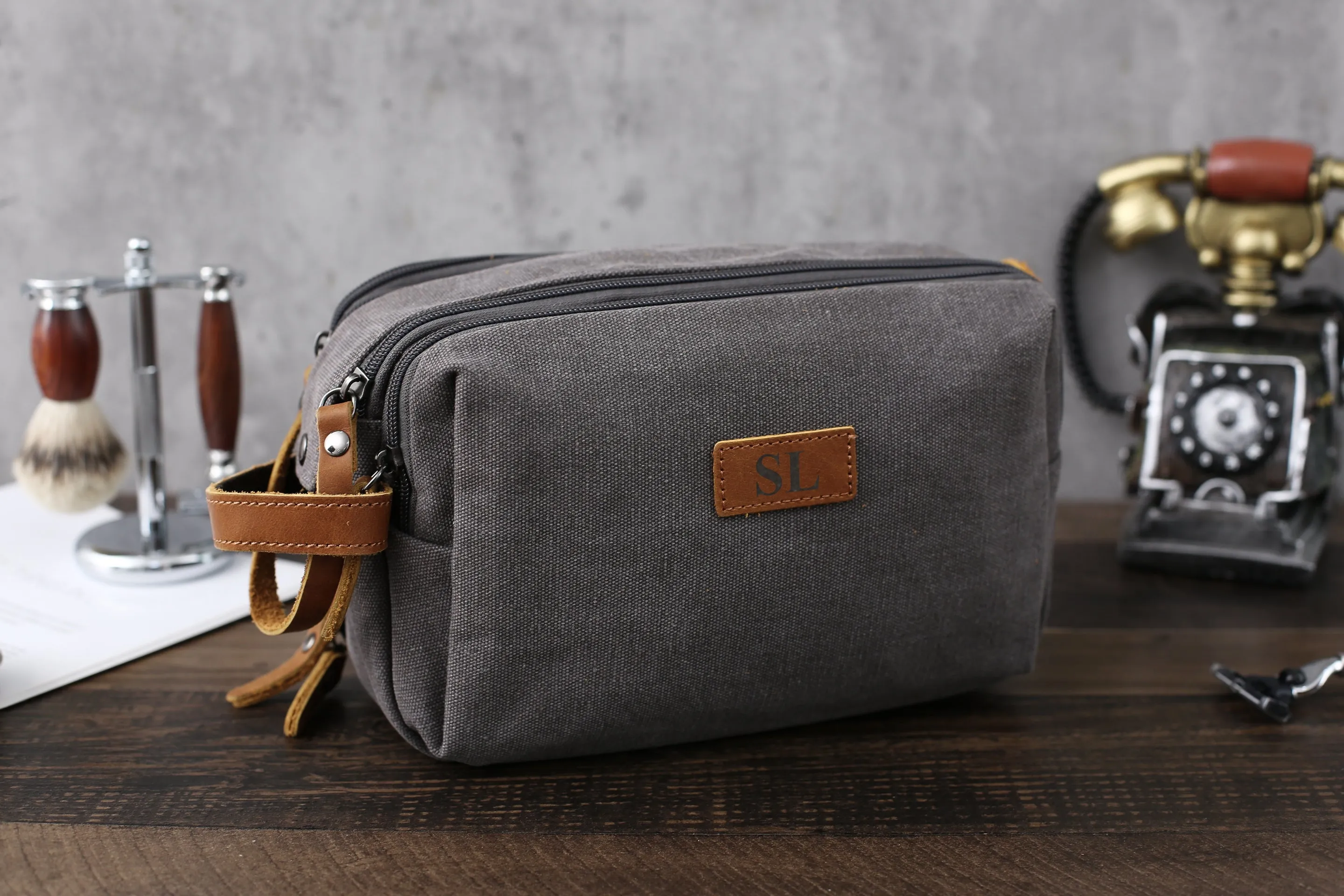 Toiletry Bag, Personalized Groomsmen Canvas Toiletry Bag, Christmas Gifts