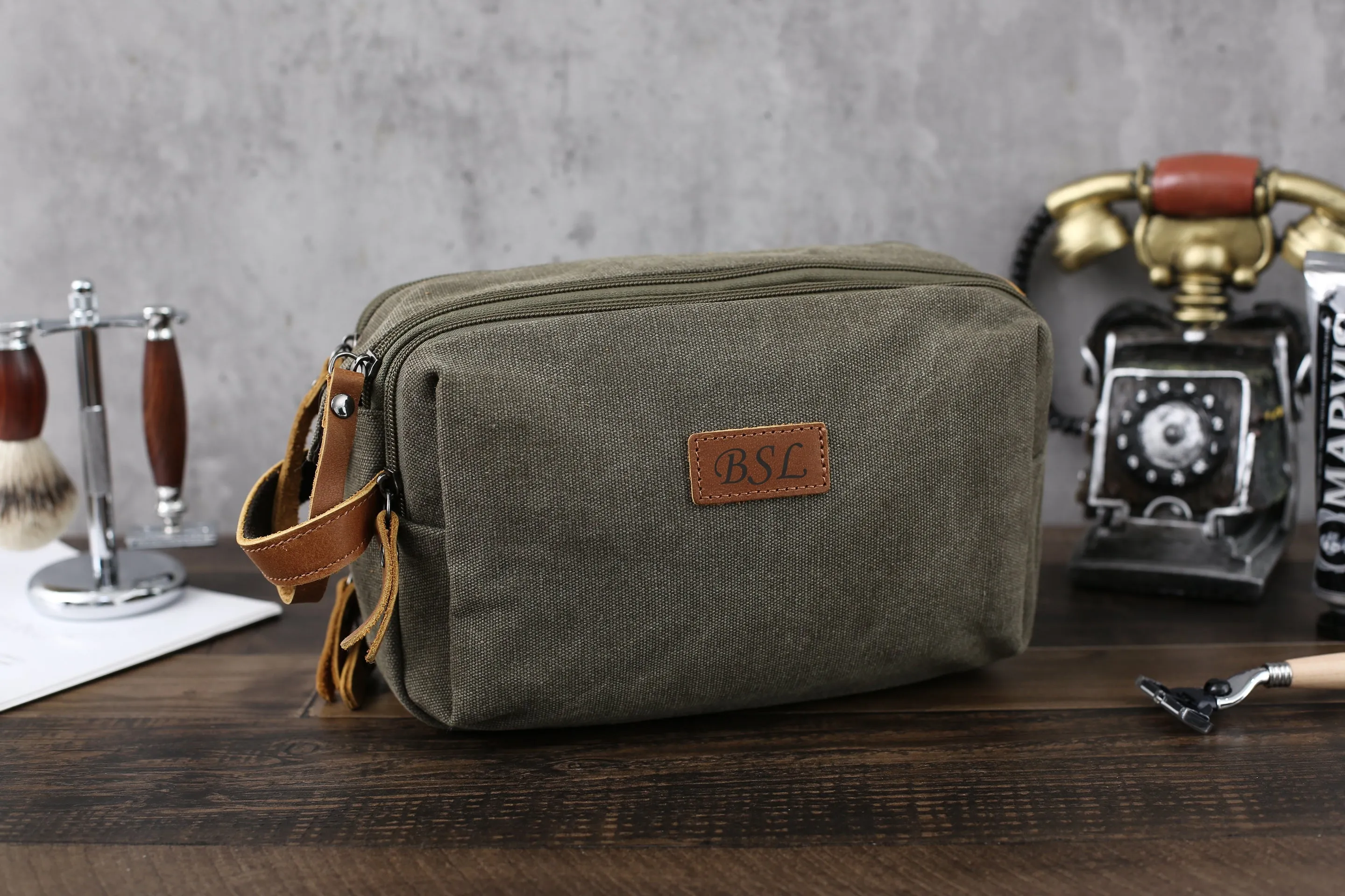 Toiletry Bag, Personalized Groomsmen Canvas Toiletry Bag, Christmas Gifts