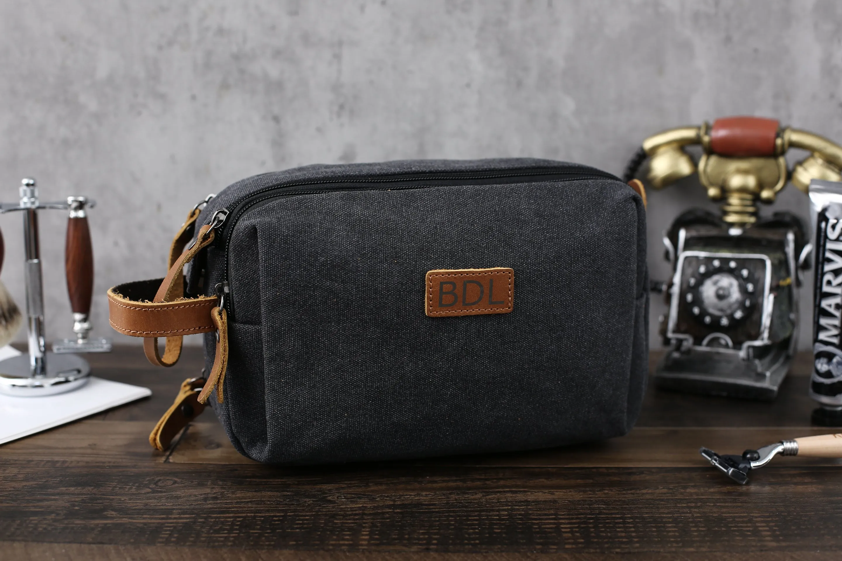 Toiletry Bag, Personalized Groomsmen Canvas Toiletry Bag, Christmas Gifts