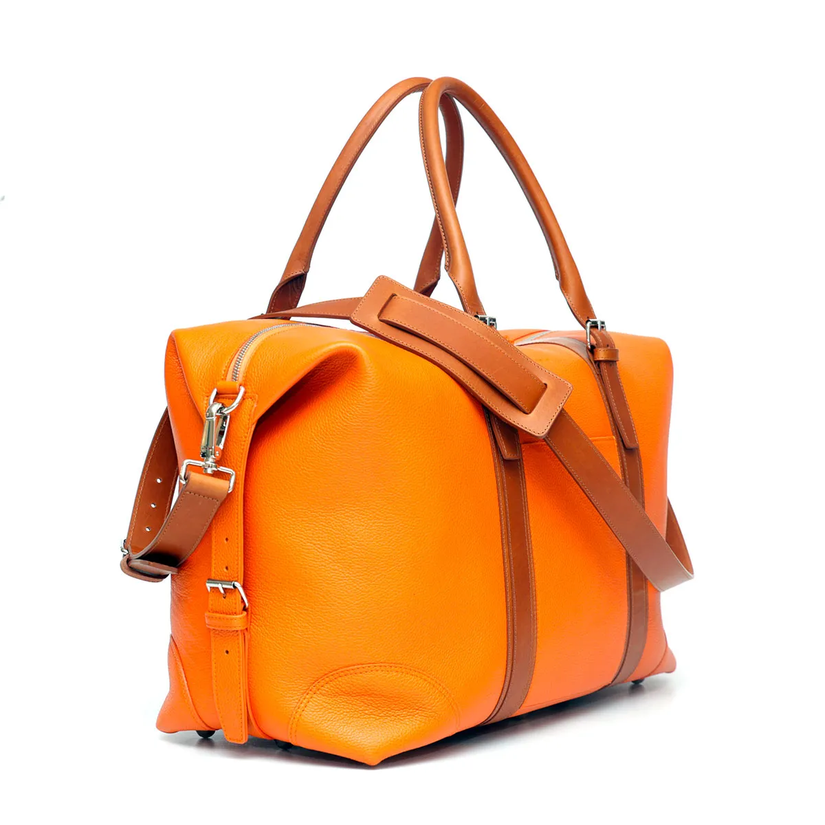 Travel Bag S in Pelle Arancio