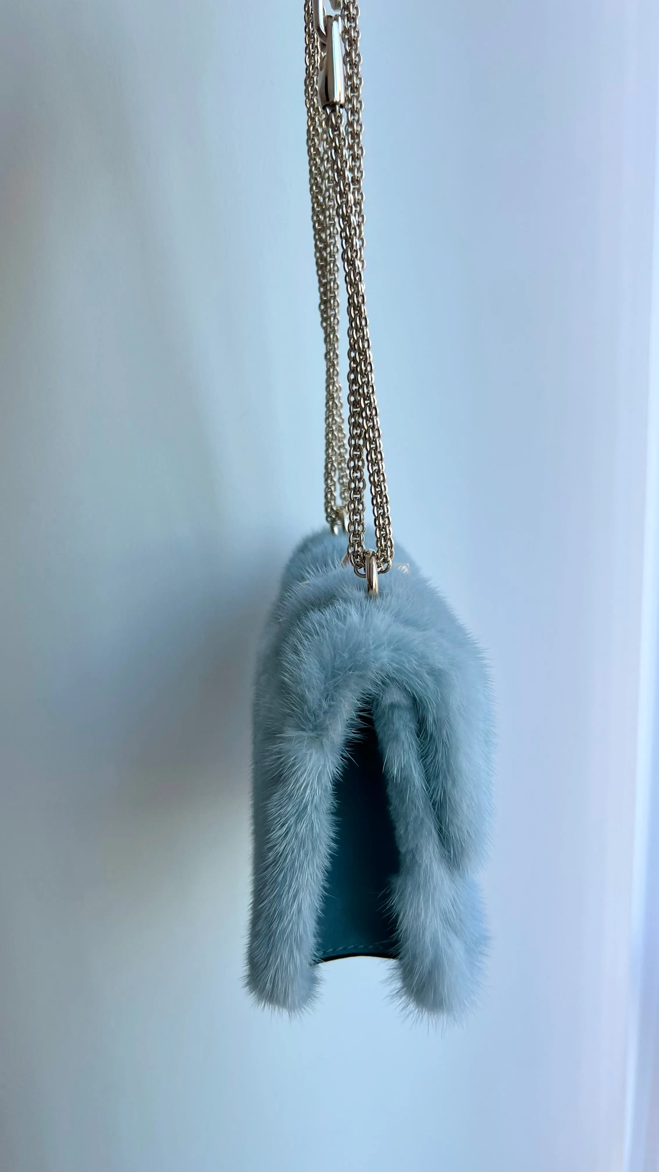 Valentino Mink Fur Rockstud Chain Bag